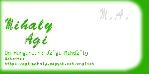 mihaly agi business card